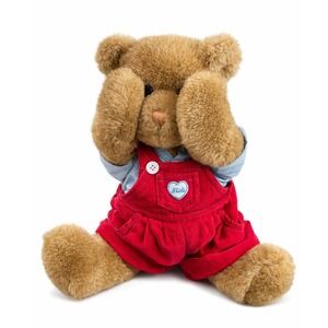 Vintage Mango Enterprises Nick Teddy Bear Peek-a-Boo Red Corduroy Overalls 12"